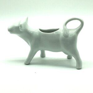 Apilco France White Porcelain Cow Creamer Pitcher Vintage Farmhouse Kitchenware
